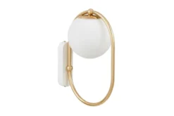 Arrediorg Applique a palla bianca metallo dorato PANARI W1