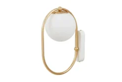 Arrediorg Applique a palla bianca metallo dorato PANARI W1