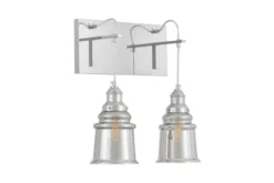Arrediorg Applique industrial vintage doppia grigio fumo MOLETTI W2