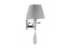 Arrediorg Applique lampada da parete classico di metallo cromato e cristalli VALENTINA W1