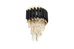 Arrediorg Applique lampada da parete di design post moderno di cristallo e metallo oro MAZINI W2