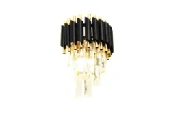 Arrediorg Applique lampada da parete di design post moderno di cristallo e metallo oro MAZINI W2