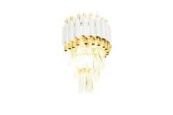 Arrediorg Applique lampada da parete di design post moderno di cristallo e metallo oro MAZINI W2