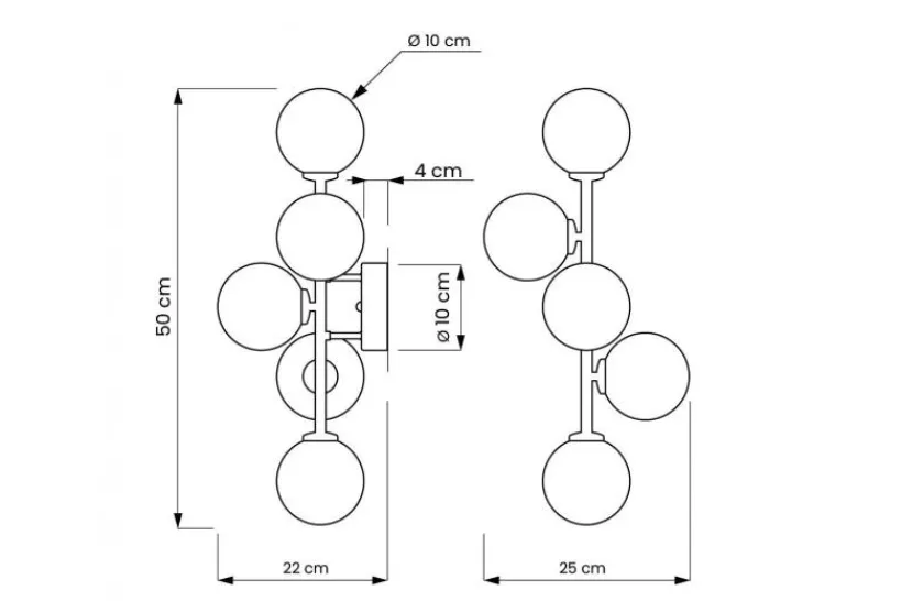 Arrediorg Applique lampada da parete di design MARSIADA W5 Cromato