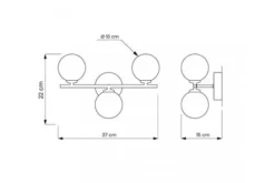 Arrediorg Applique lampada da parete di design MARSIADA W3 Oro