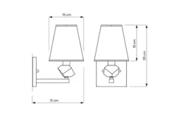 Arrediorg Applique lampada da parete dorata con paralume MONTERO W1