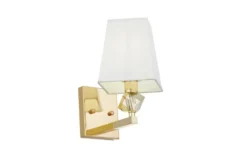 Arrediorg Applique lampada da parete dorata con paralume MONTERO W1