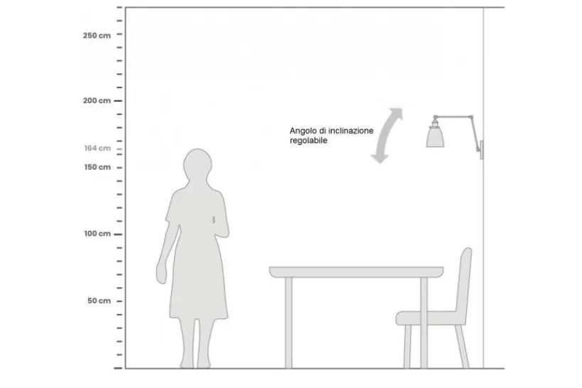 Arrediorg Applique lampada da parete FABI PRO GRIGIO W2