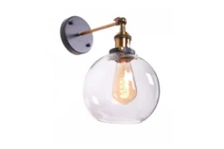 Arrediorg Applique lampada da parete in vetro a sfera Navarro