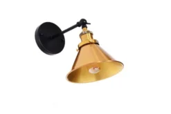 Arrediorg Applique lampada da parete stile industriale con ottone NORI W1