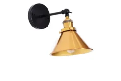 Arrediorg Applique lampada da parete stile industriale con ottone NORI W1