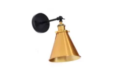 Arrediorg Applique lampada da parete stile industriale con ottone GORI W1