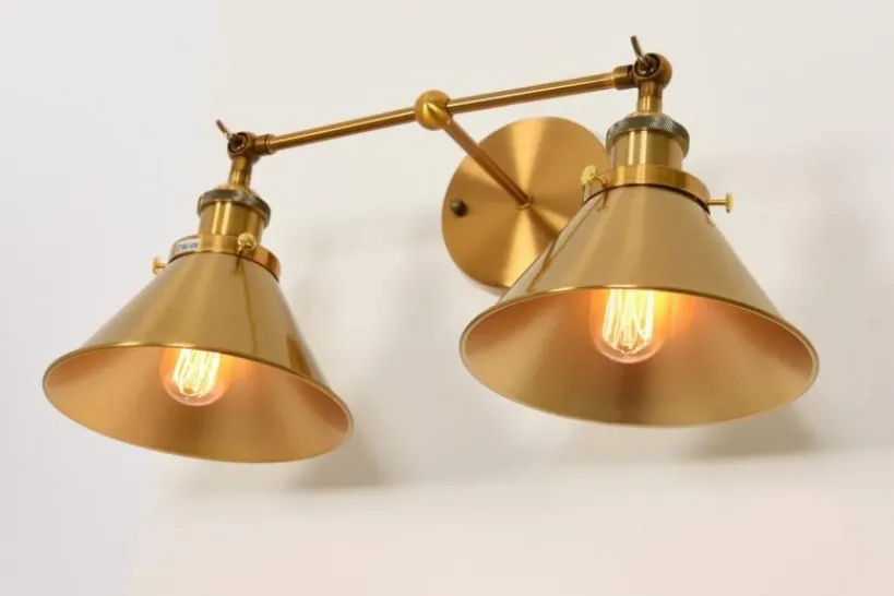 Arrediorg Applique lampada da parete stile Industriale vintage GUBI DUO