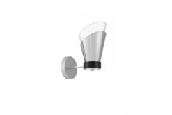 Arrediorg Applique moderna cromo e vetro Fabro W1