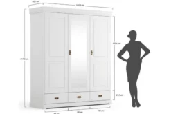 Arrediorg Armadio 3 ante legno massello toscano shabby