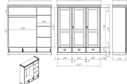 Arrediorg Armadio 3 ante legno massello toscano shabby