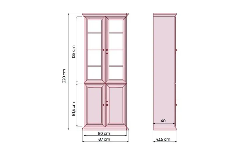 Arrediorg Armadio 2 ante per ufficio o studio in stile classico PRESTIGE C720A
