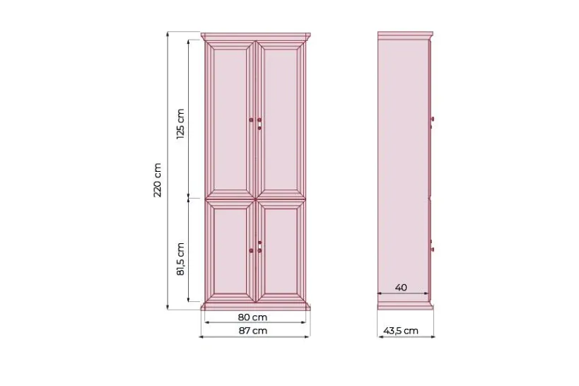 Arrediorg Armadio 2 ante per ufficio stile classico PRESTIGE C720B