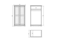 Arrediorg Armadio 2 ante shabby chic pino massello