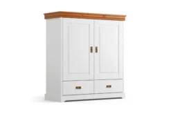 Arrediorg Armadio basso top miele legno massello 2 ante bianco toscano shabby