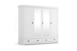 Arrediorg Armadio legno massello 4 ante specchi shabby toscano