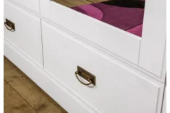 Arrediorg Armadio legno massello bianco top miele 4 ante specchi shabby toscano