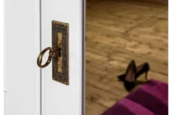 Arrediorg Armadio legno massello bianco top miele 4 ante specchi shabby toscano
