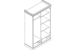 Arrediorg Armadio legno massello bianco top miele 2 ante toscano shabby