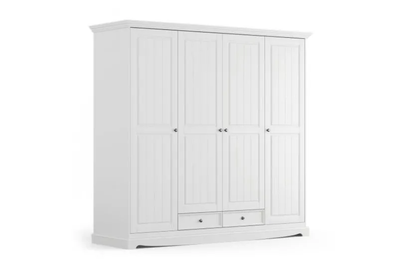 Arrediorg Armadio shabby chic 4 ante pino massello