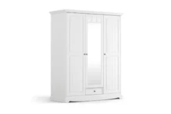 Arrediorg Armadio shabby chic legno massello di pino 3 ante con specchio