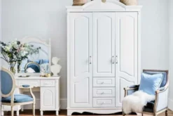Arrediorg Armadio stile provenzale 3 ante legno bianco Princess 806