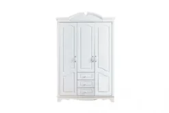 Arrediorg Armadio stile provenzale 3 ante legno bianco Princess 806