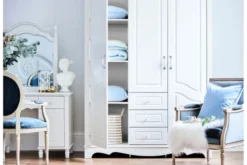 Arrediorg Armadio stile provenzale 3 ante legno bianco Princess 806