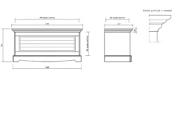 Arrediorg Baule shabby chic bicolore pino massello bianco e noce