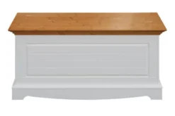 Arrediorg Cassapanca shabby chic bicolore pino massello bianco e rovere