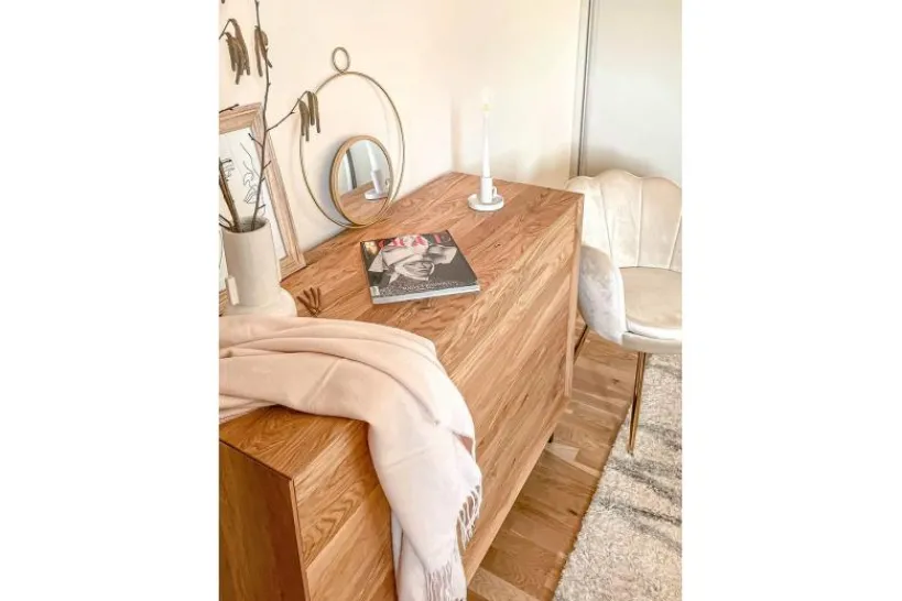 Arrediorg Cassettiera in massello naturale oliato design moderno