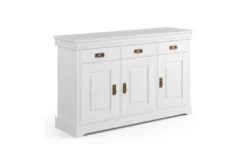 Arrediorg Cassettiera legno massello con 3 ante bianca toscano shabby