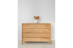 Arrediorg Cassettiera moderna in legno massello di oliato 4 cassetti