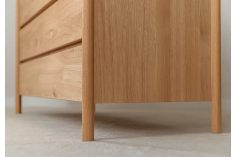 Arrediorg Cassettiera moderna in legno massello di oliato 4 cassetti
