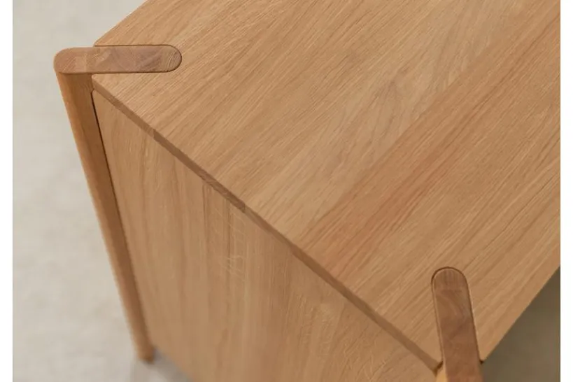 Arrediorg Cassettiera moderna in legno massello di oliato 4 cassetti