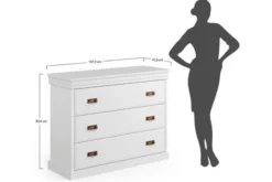 Arrediorg Cassettone in legno massello di pino bianco miele shabby chic toscano