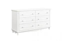 Arrediorg Cassettone provenzale 6 cassetti legno bianco PRINCESS 836-6A