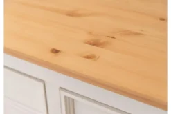 Arrediorg Cassettone shabby chic pino massello bianco e naturale