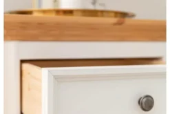 Arrediorg Cassettone shabby chic pino massello bianco e naturale