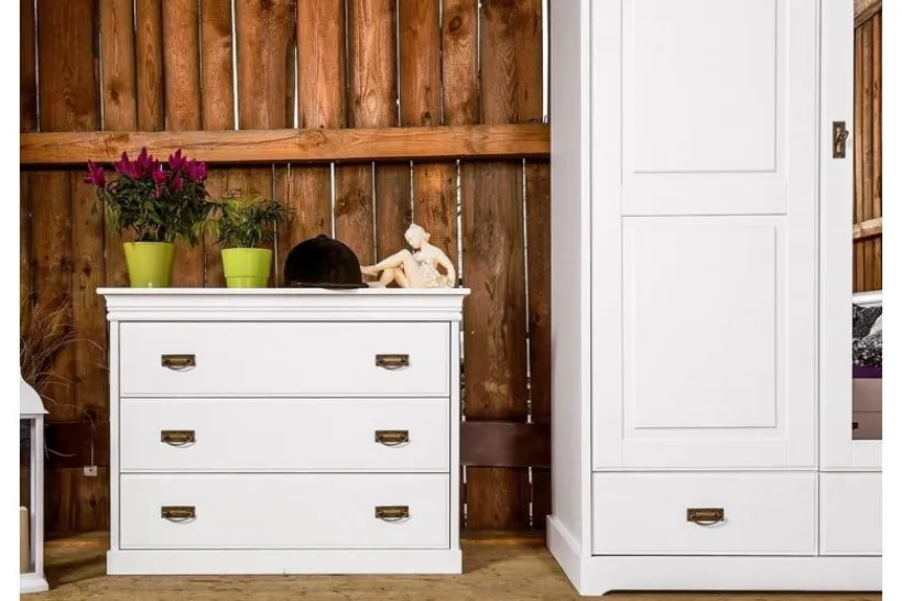Arrediorg Comò in legno massello di pino shabby chic toscano