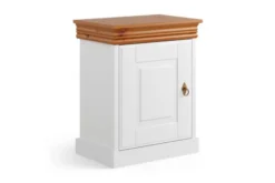 Arrediorg Comodino legno massello bianco piano miele shabby toscano