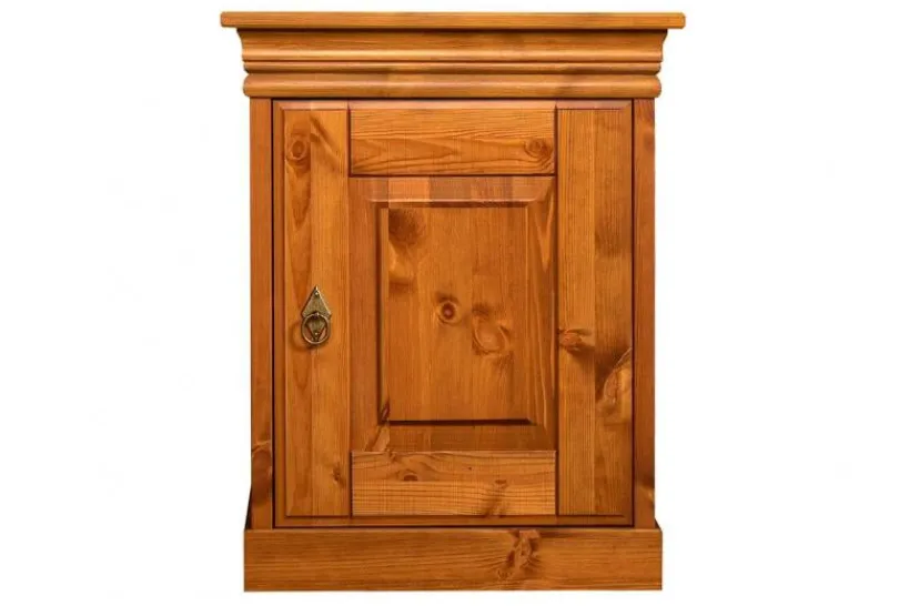 Arrediorg Comodino legno massello di pino color toscano shabby