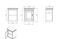Arrediorg Comodino legno massello di pino color toscano shabby
