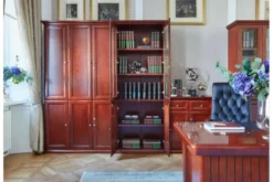 Arrediorg Completo ufficio PRESTIGE B710 con scrivania 220 cm e parete librerie lungo 520 cm