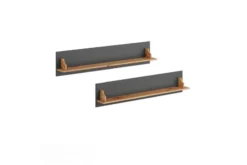 Arrediorg Coppia di mensole legno di pino massello grafite e naturale shabby chic